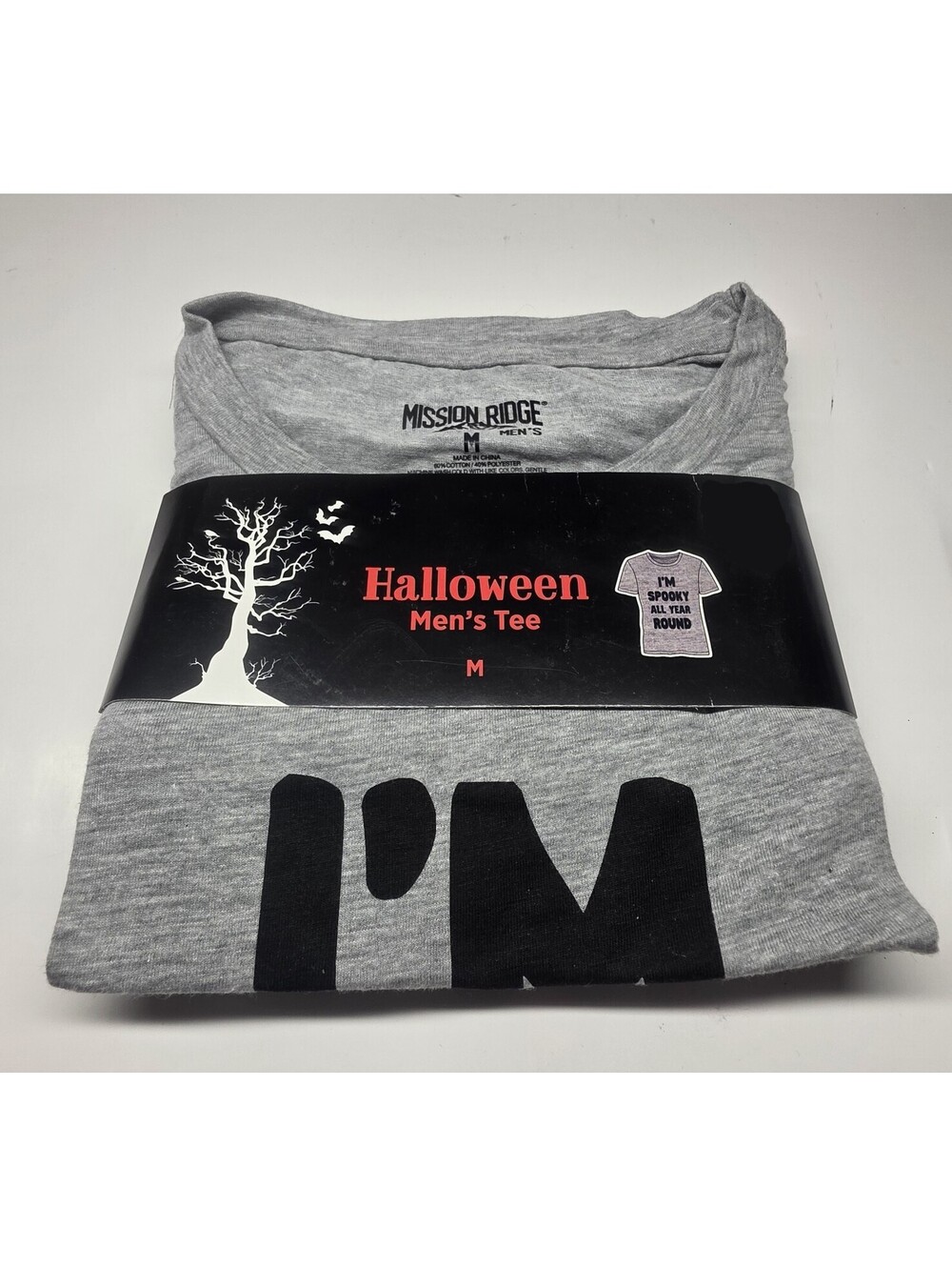 Mission Ridge Halloween T-Shirt size M - Gray/I’m Spooky All Year Round - NEW